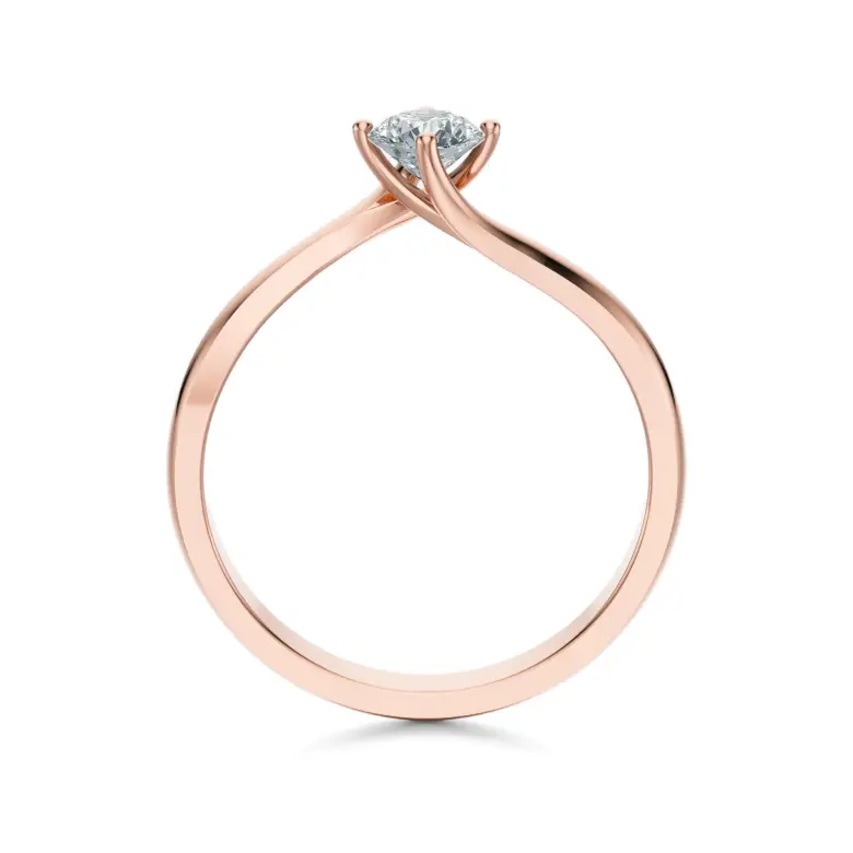 Pierścionek z diamentem różowe złoto